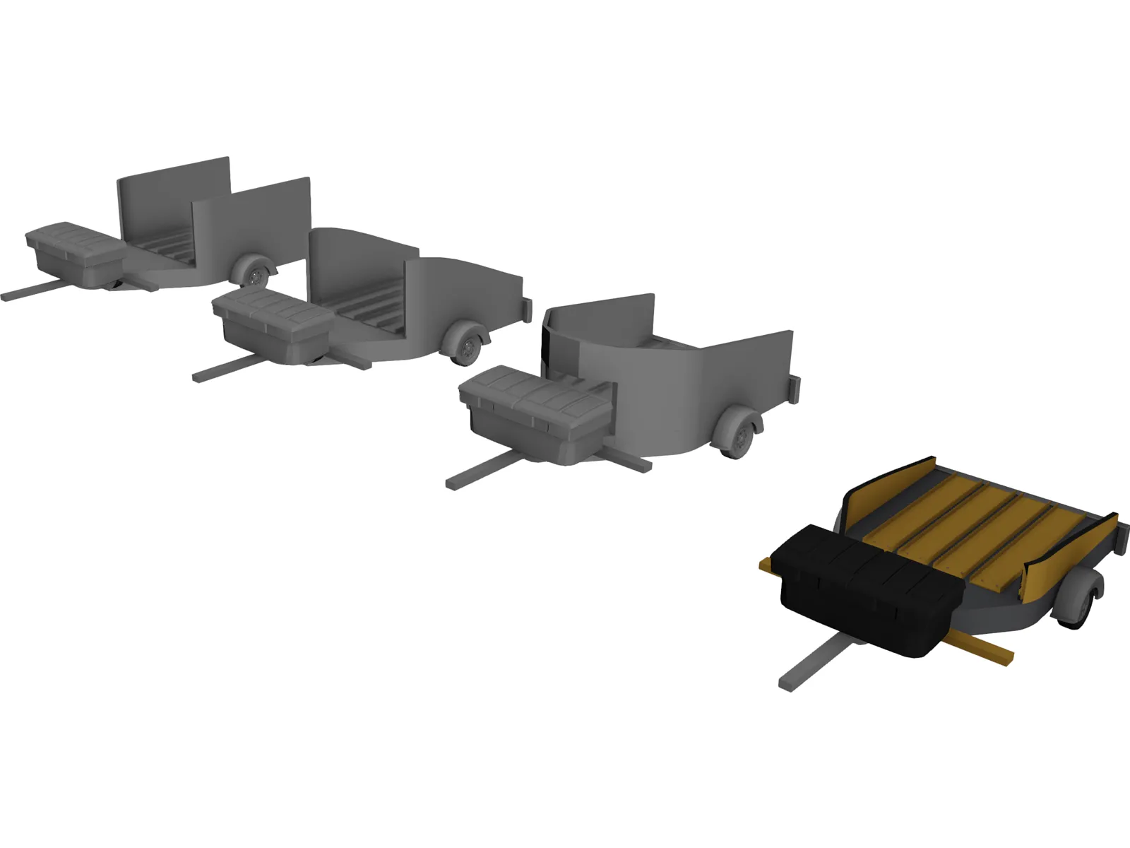 Motorcycle Trailer 3D Model main preview