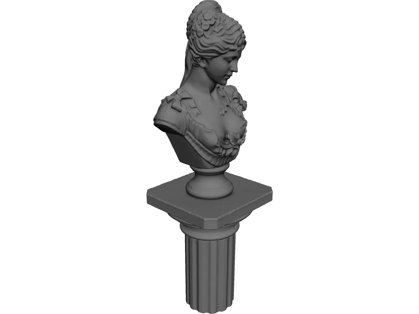 Woman Goddess Statue 3D Model main preview