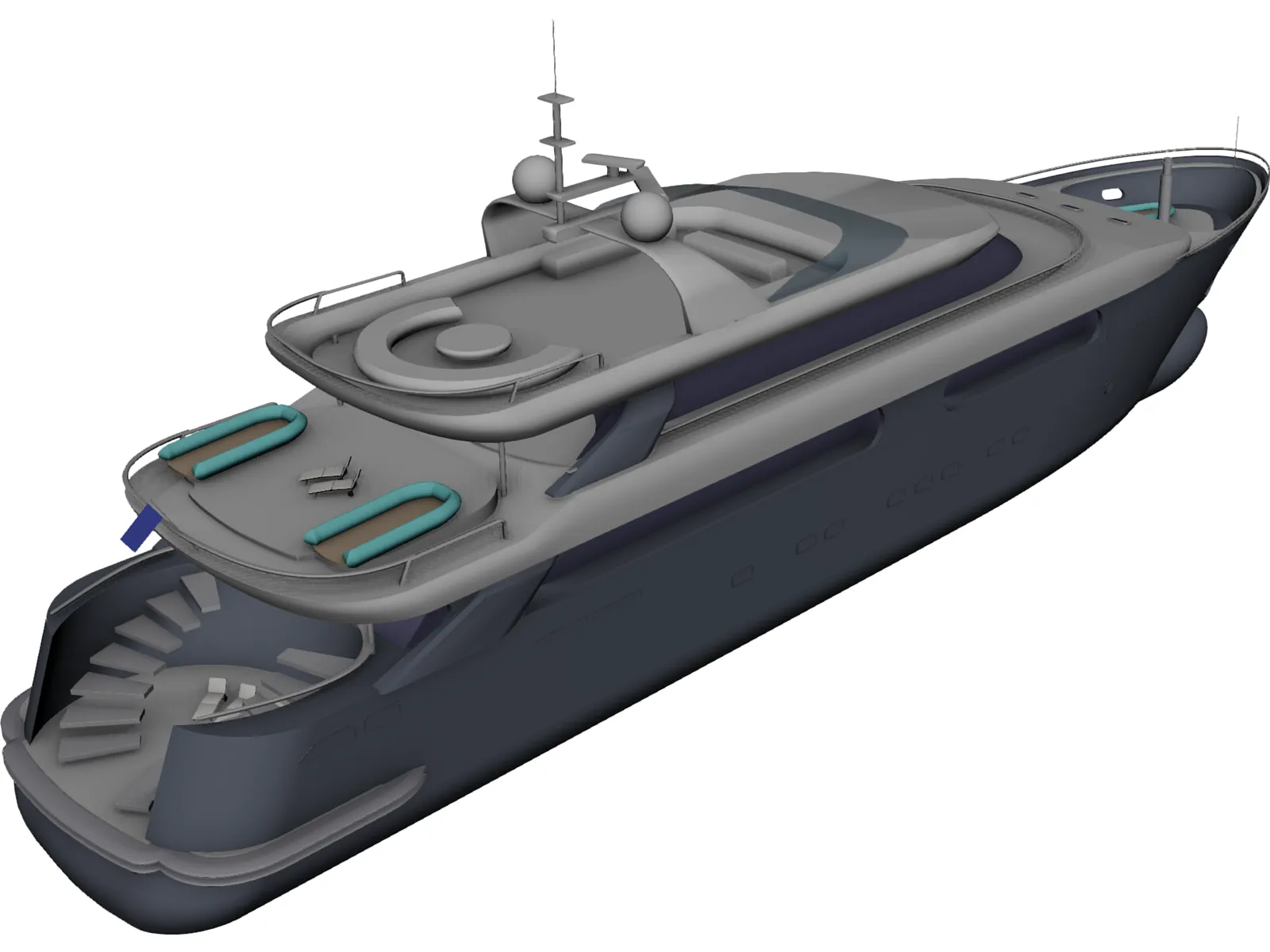 Superyacht 3D Model main preview