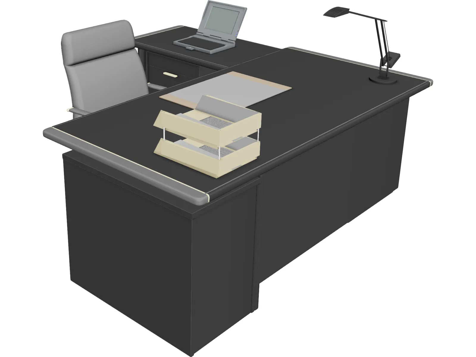 Full Desk Set 3D Model main preview
