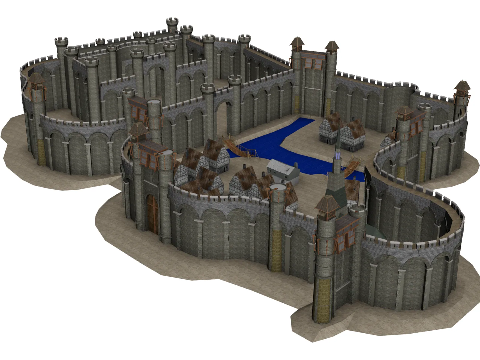 Bravil Castle 3D Model main preview