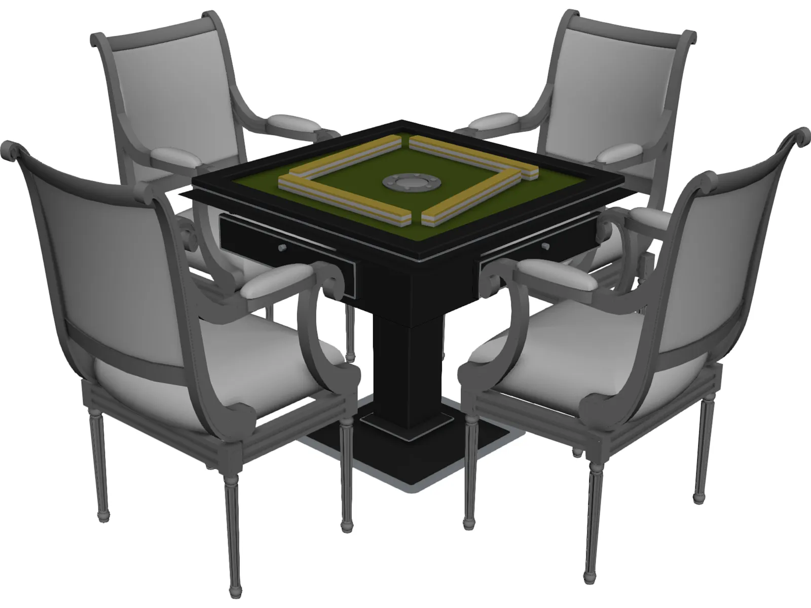 MaJiang Desk 3D Model main preview