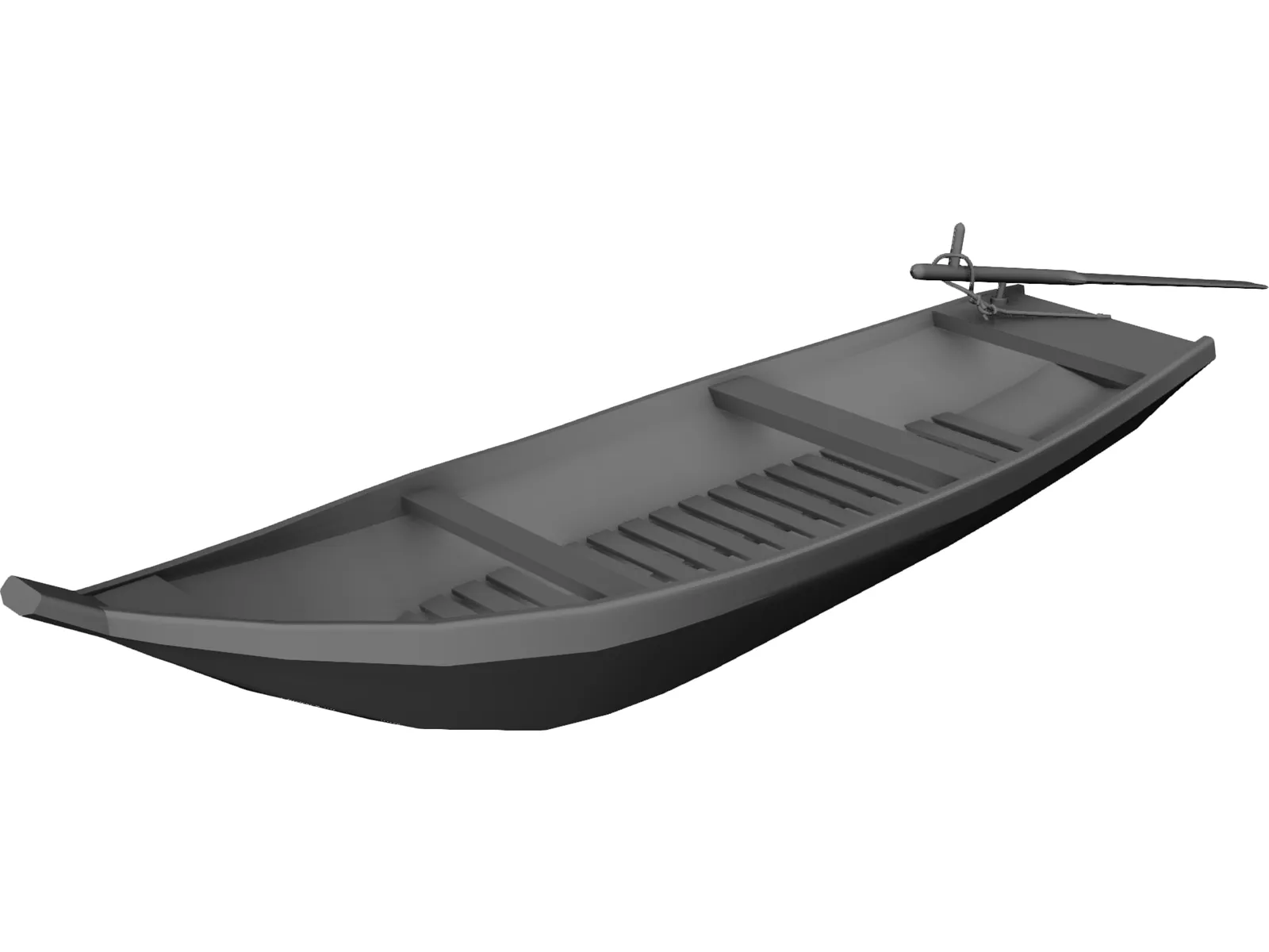 Wood Boat 3D Model main preview