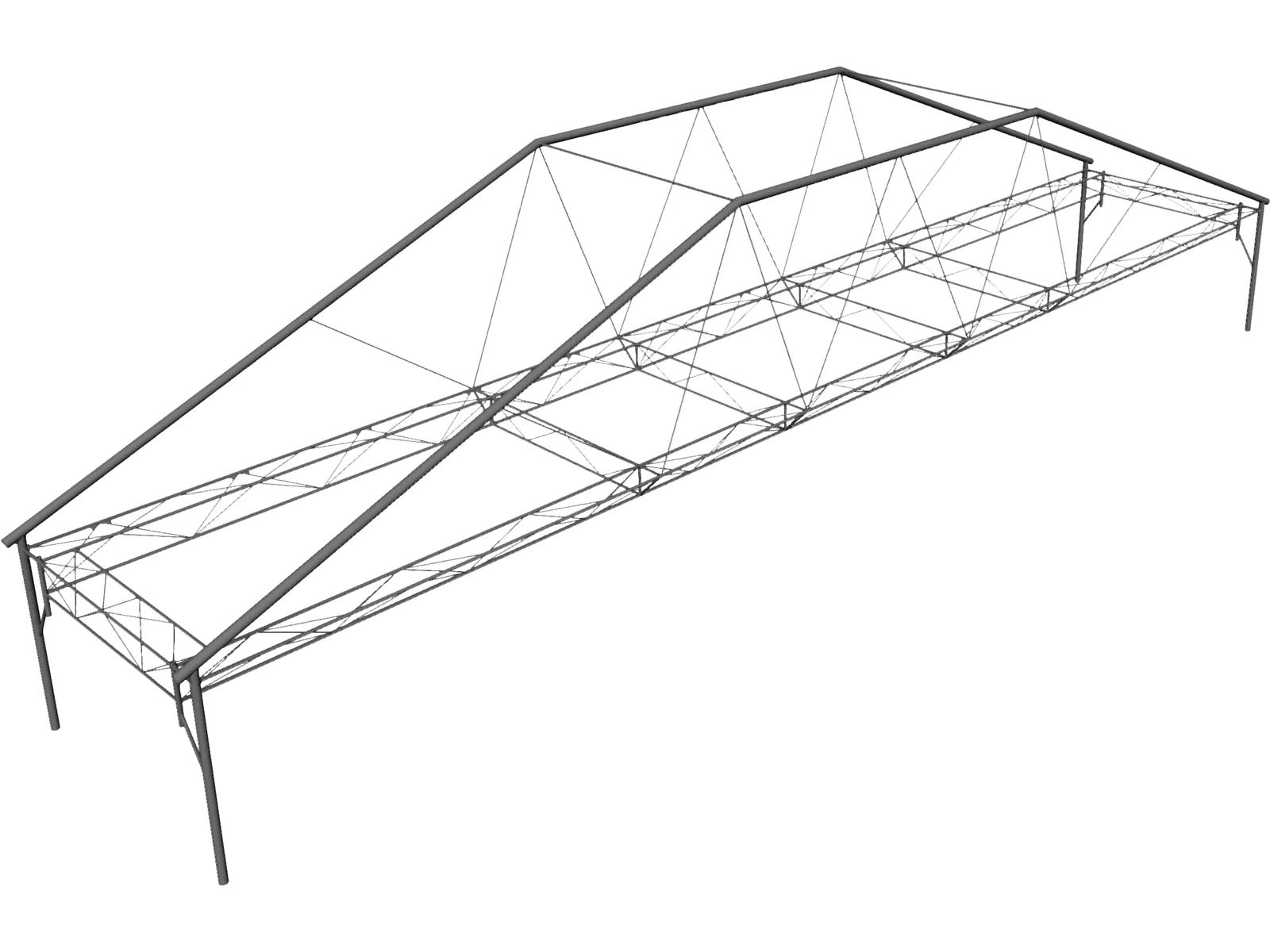Fink Truss Bridge 3D Model main preview