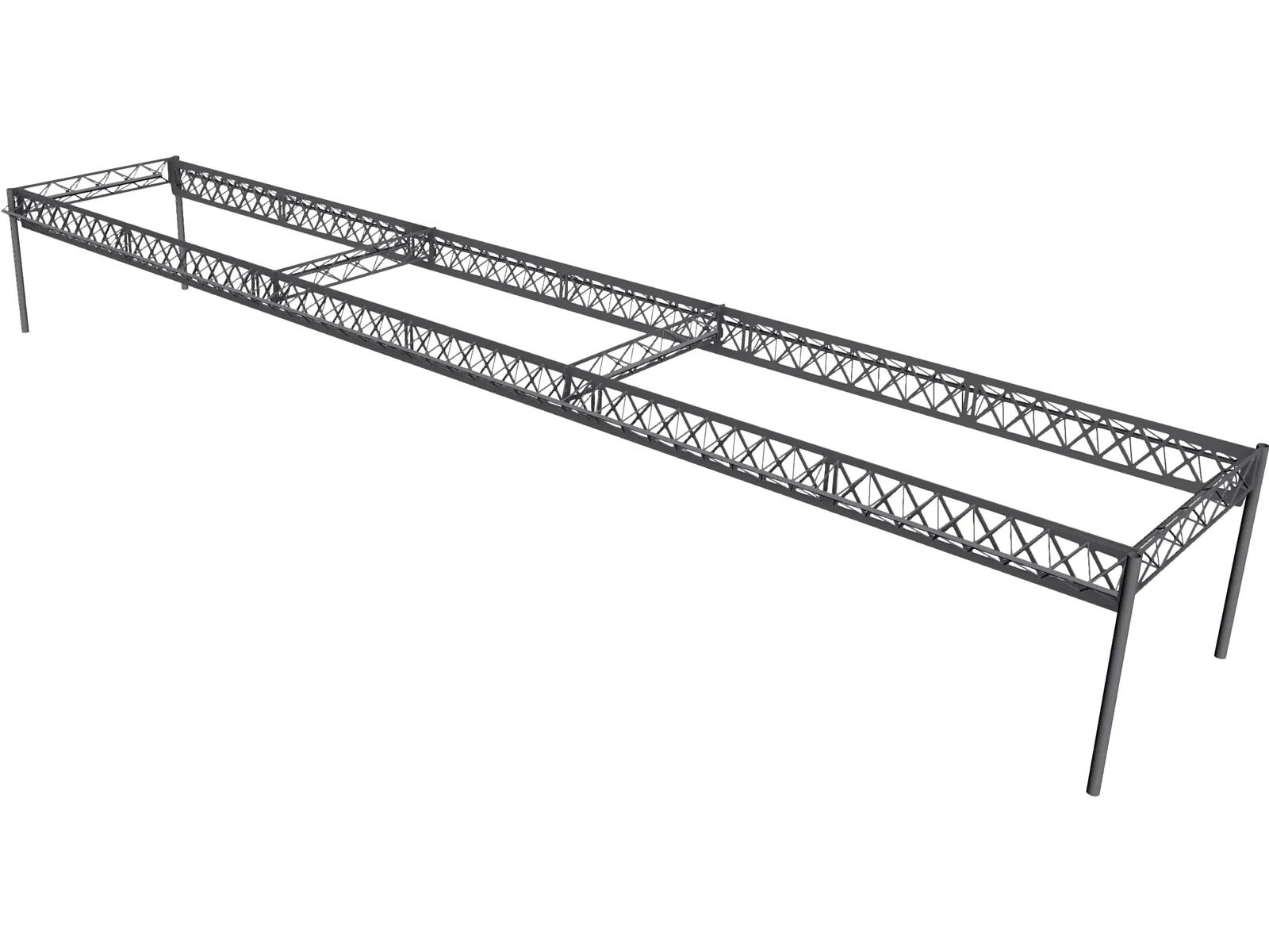 Truss Girder Bridge 3D Model main preview