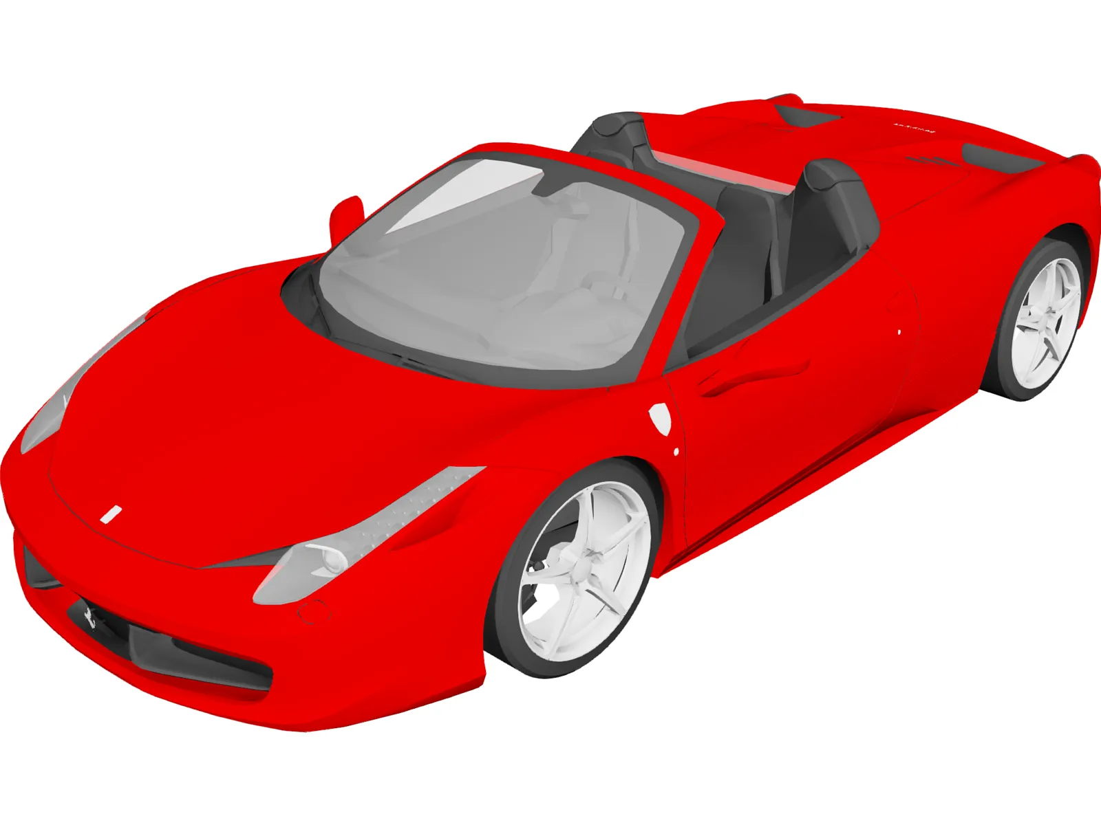 Ferarri 458 Spider (2012) 3D Model main preview