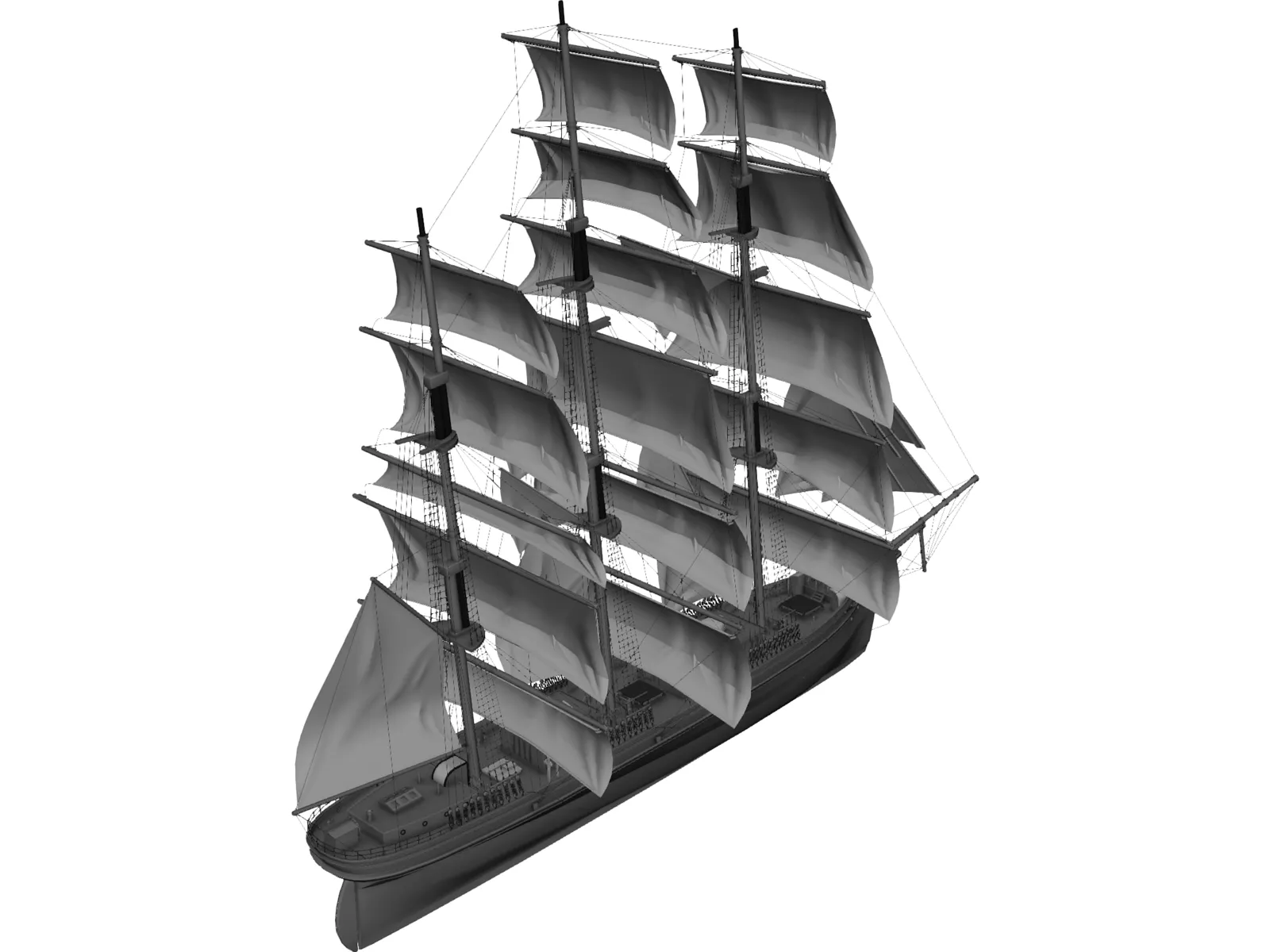 Bulk Carrier Cargo Vessel 3D Model main preview
