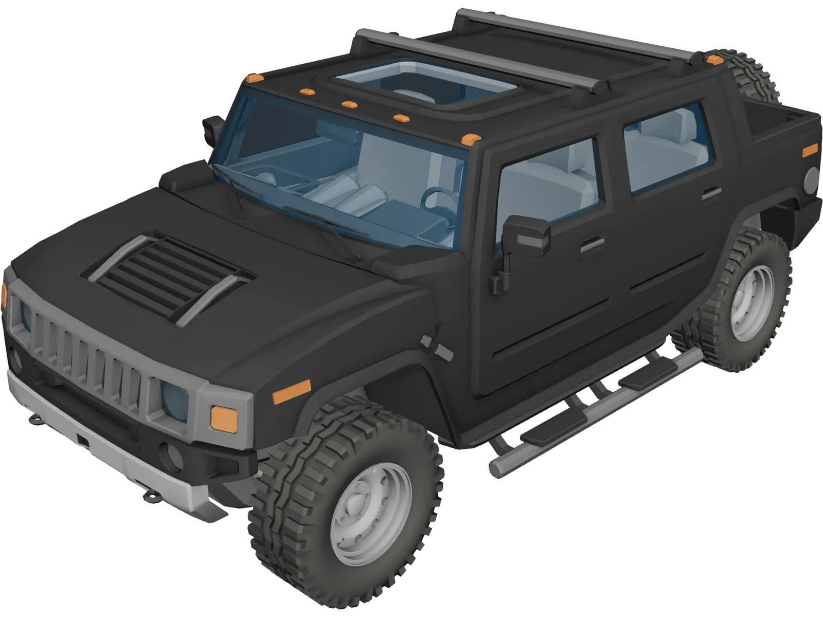 Hummer H2 3D Model main preview