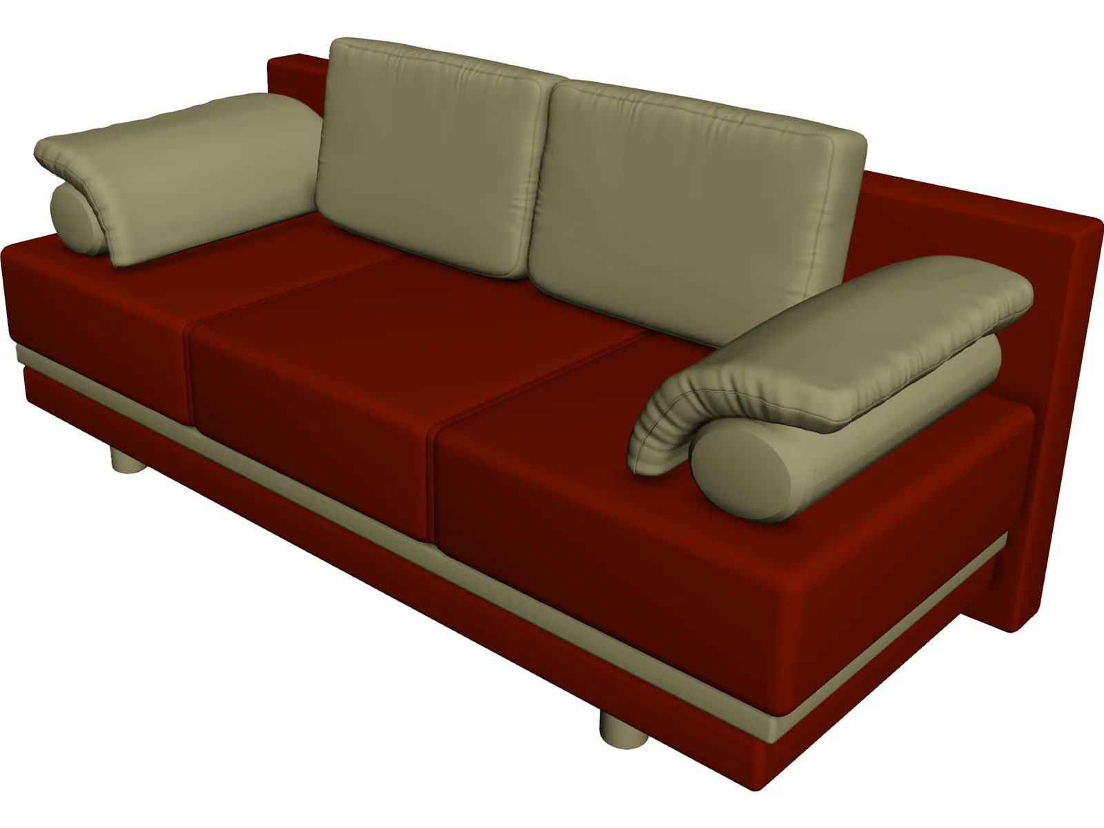 Double Sofa 3D Model main preview