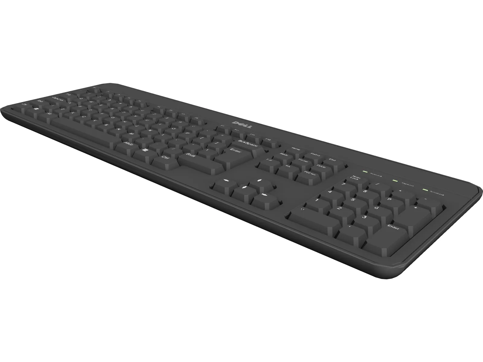 Dell Keyboard 3D Model main preview