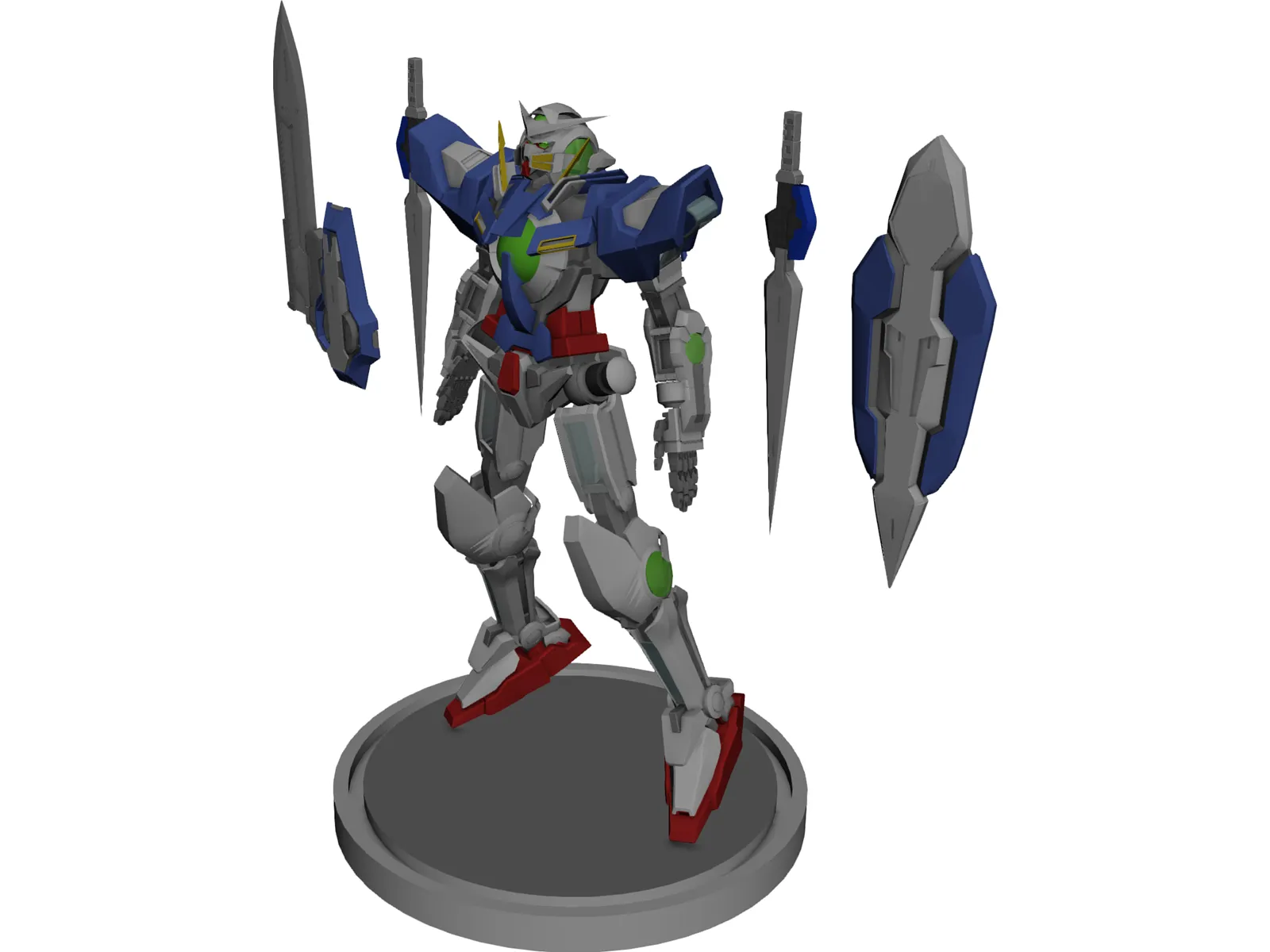 Gundam Exia 3D Model main preview