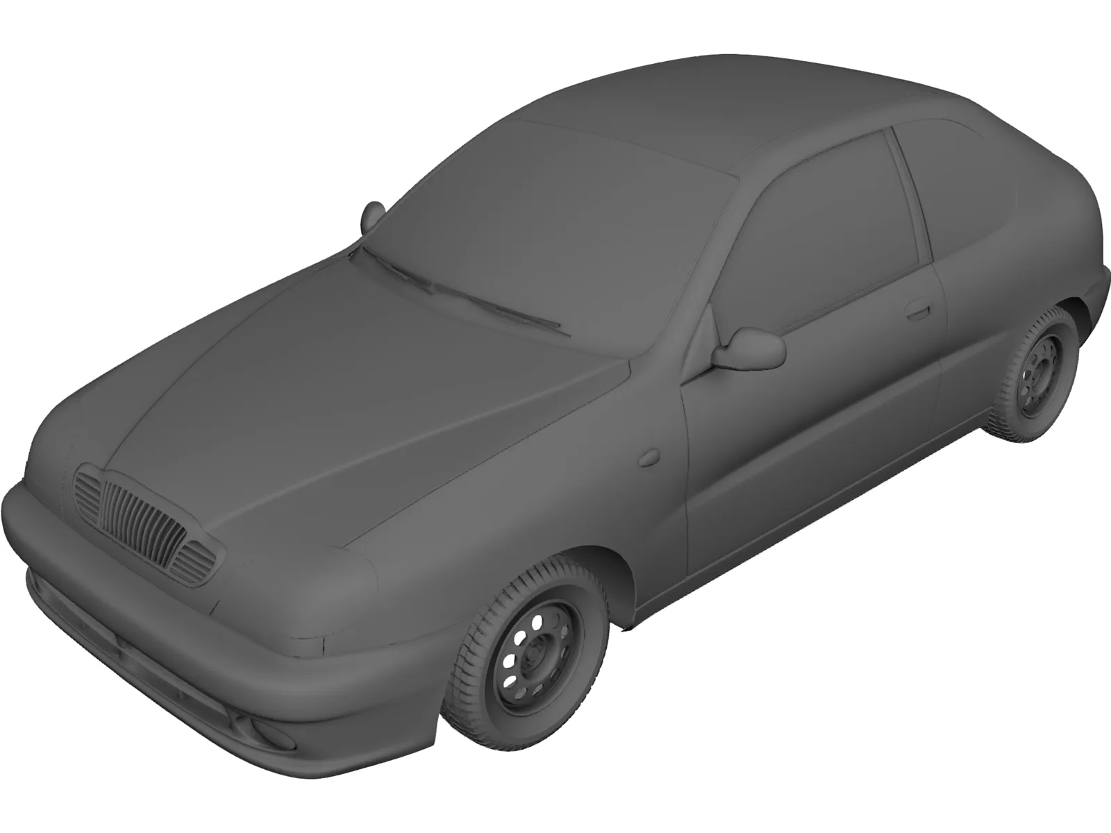 Daewoo Lanos Hatchback (2000) 3D Model main preview