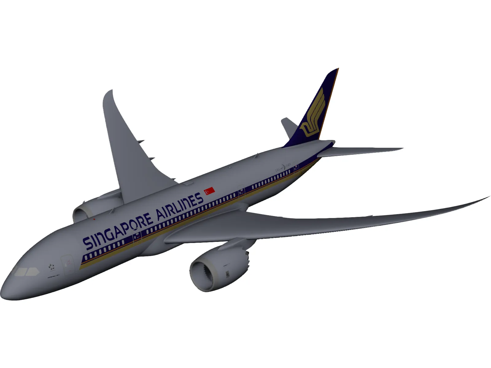 Boeing 787-800 Singapore Airlines 3D Model main preview