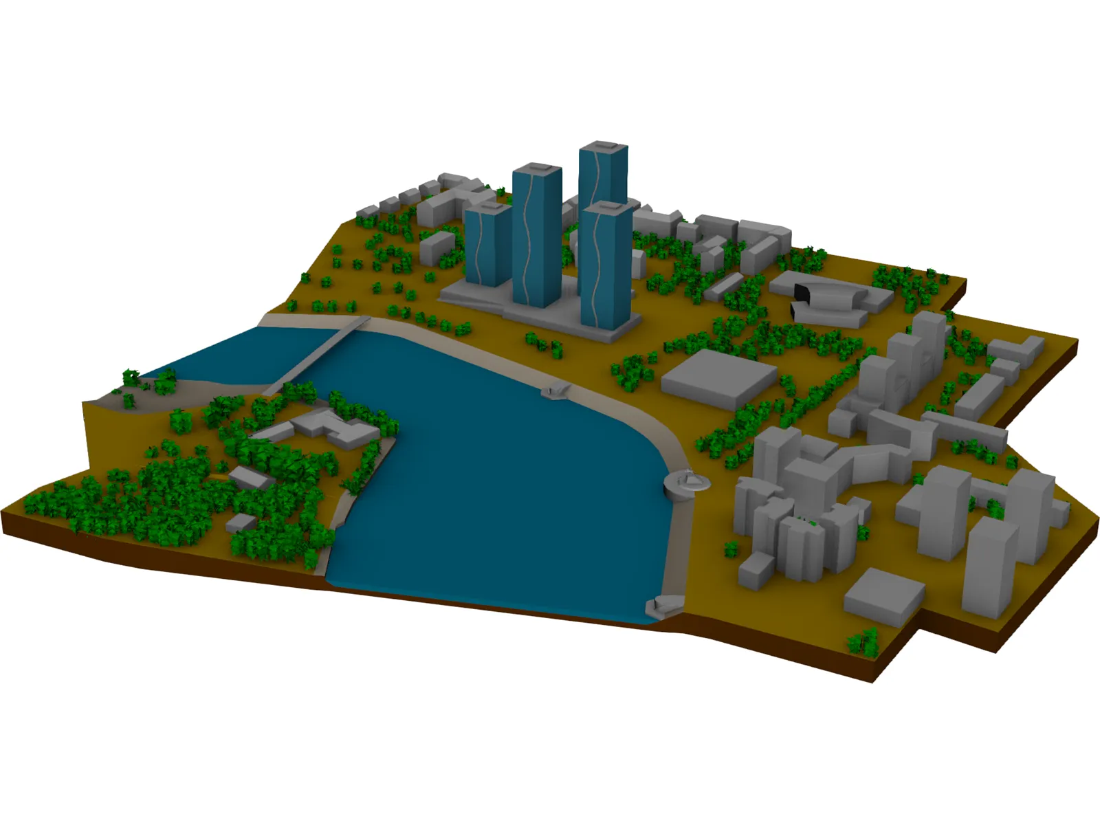 Astana River 3D Model main preview