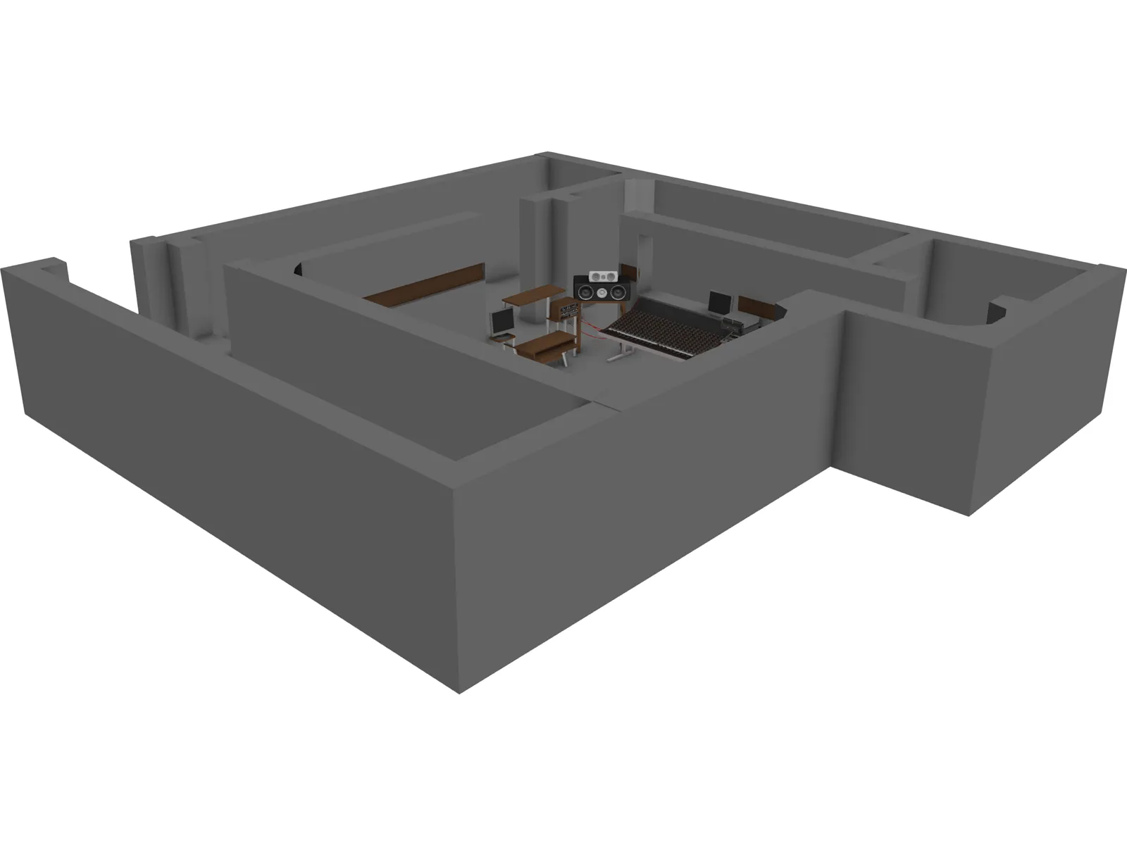 Recording Studio 3D Model main preview