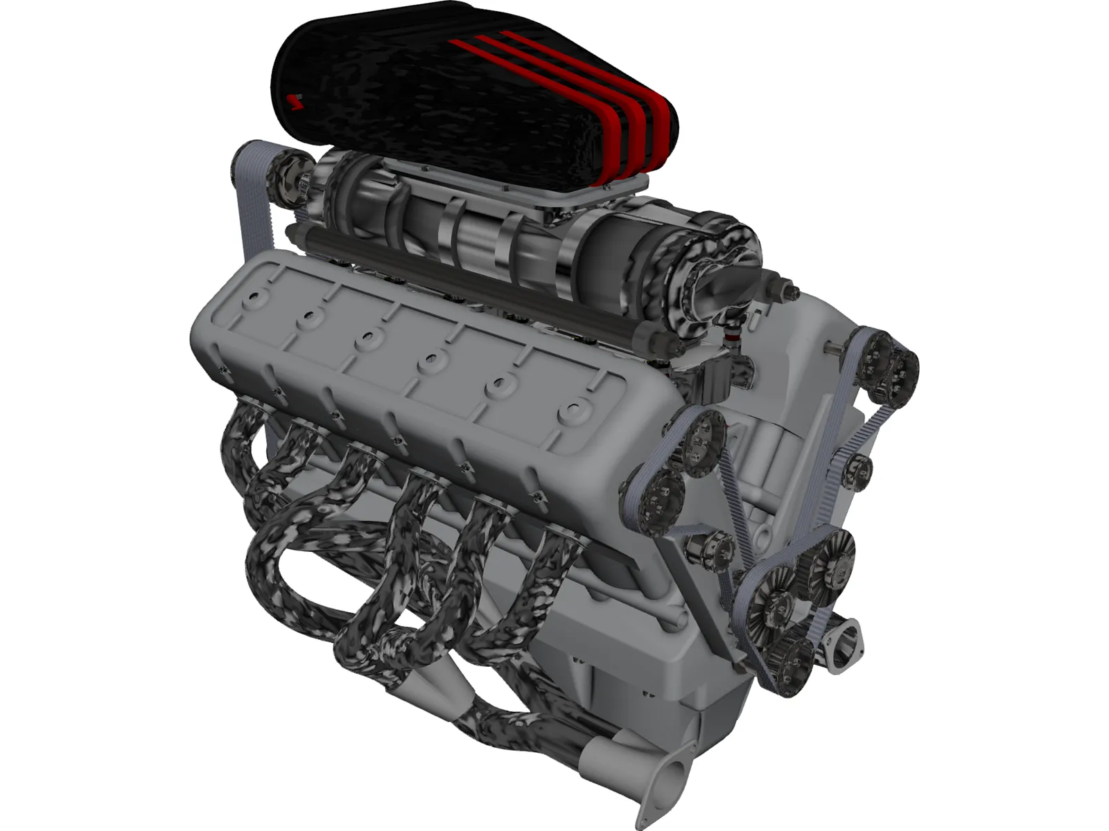 V12 Engine 3D Model main preview