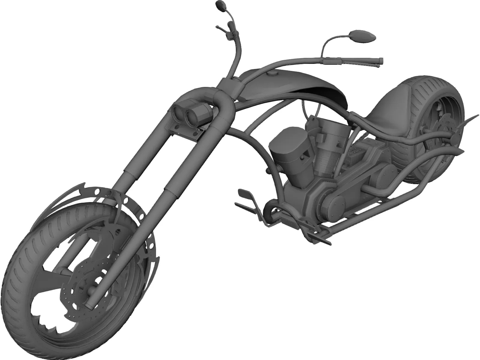 Custom Chopper 3D Model main preview