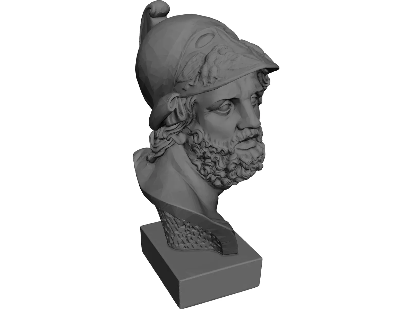 Roman Bust Statue 3D Model main preview