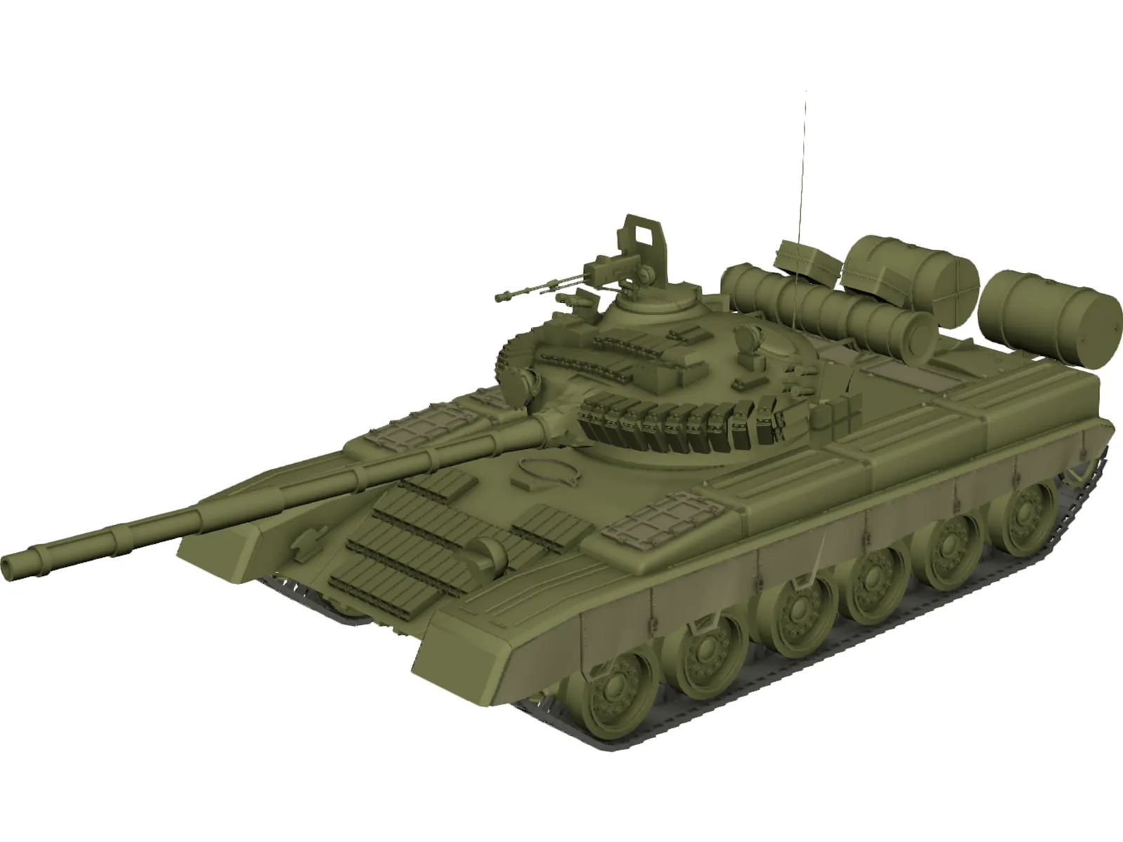 T-80 Russian Tank 3D Model main preview