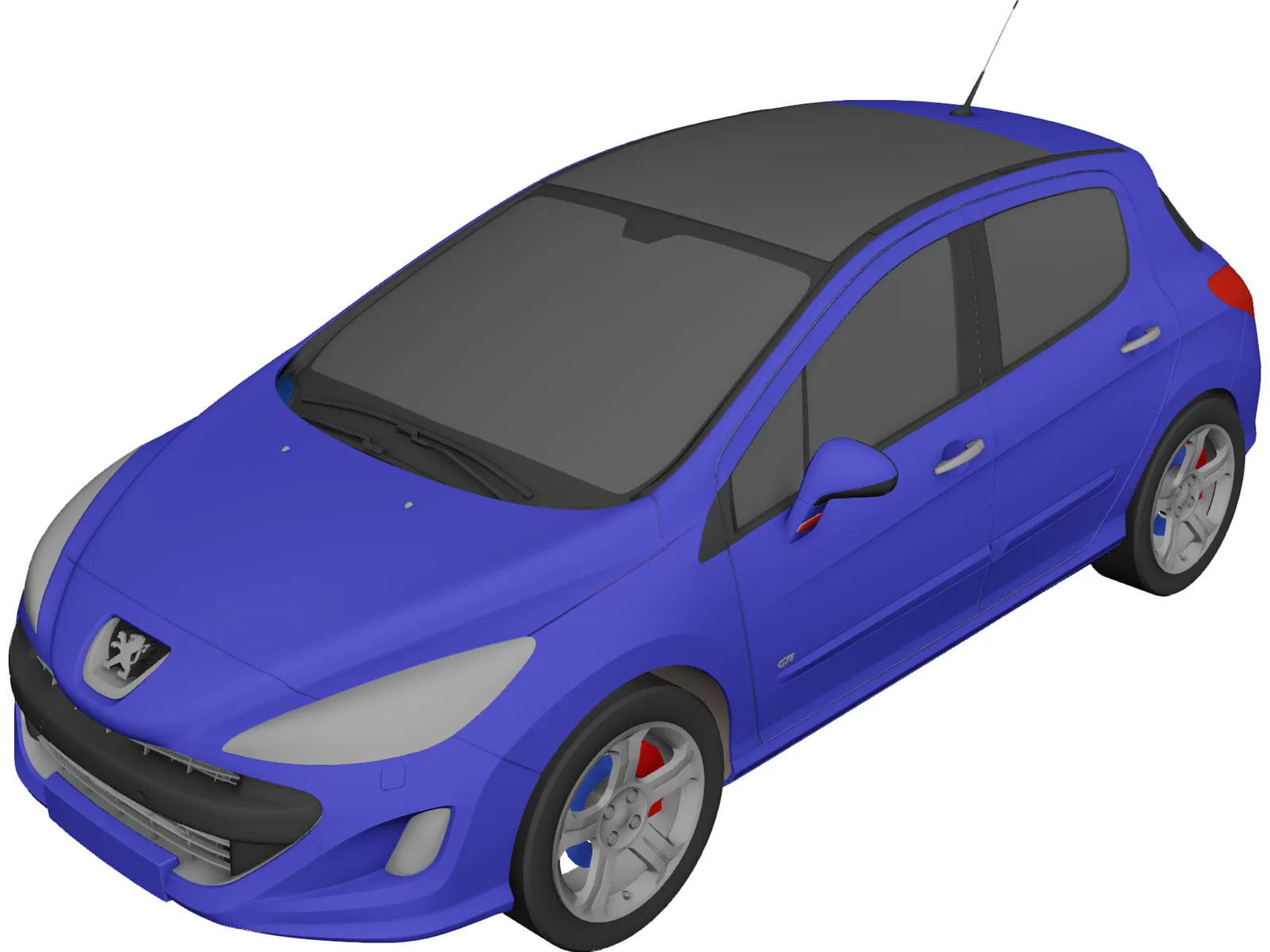 Peugeot 308 GTI 3D Model main preview