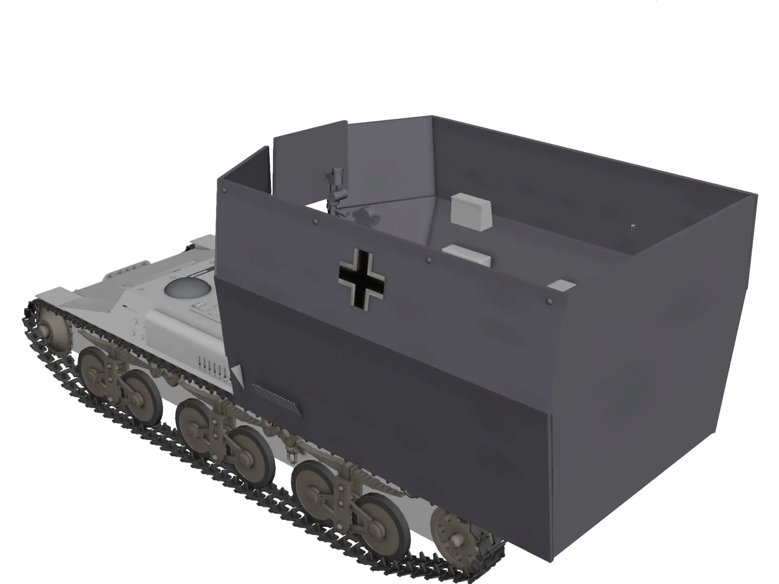 Sdkfz 135/2 105mm leFH 3D Model main preview
