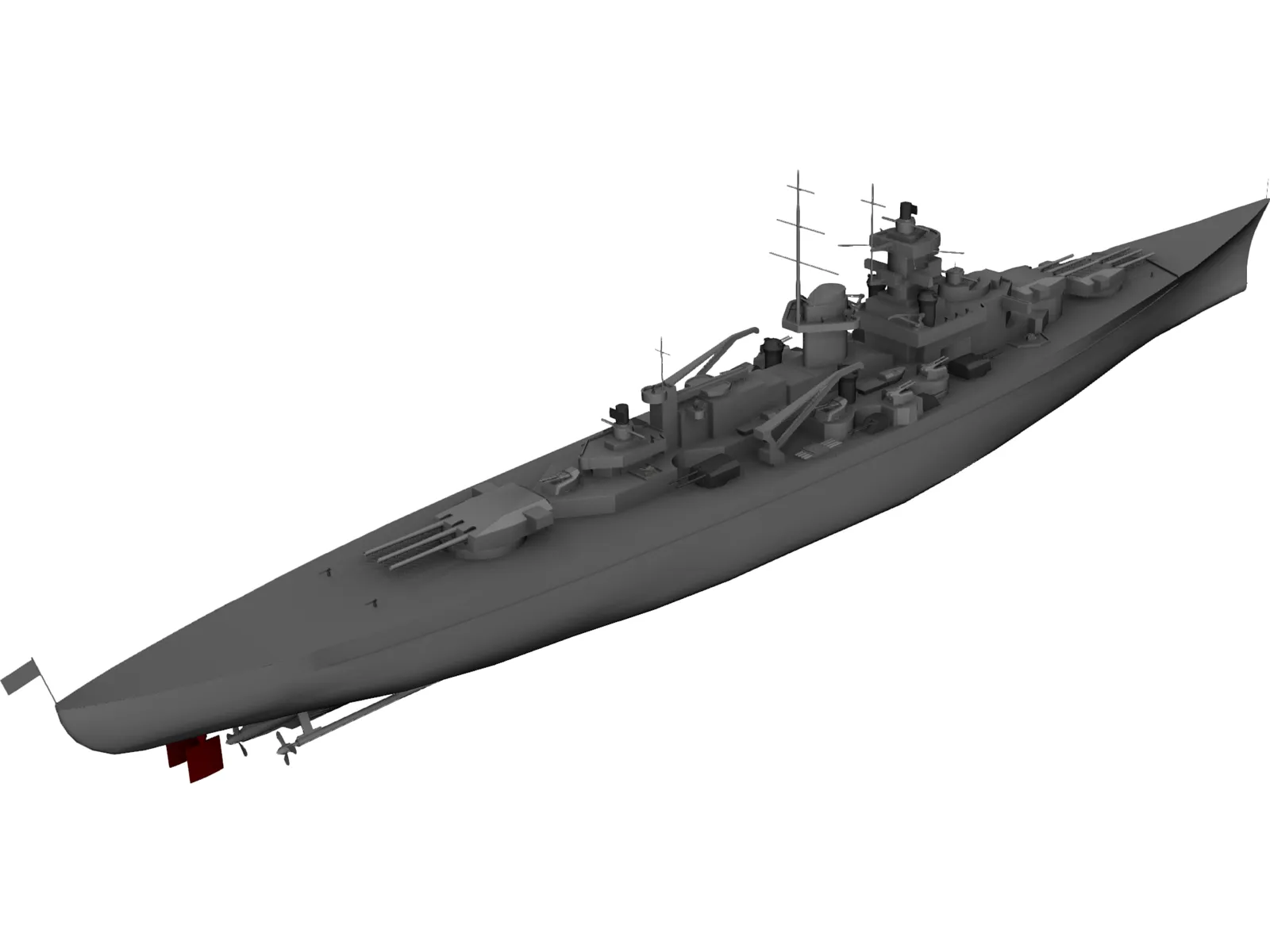 Gneisenau Cruiser 3D Model main preview