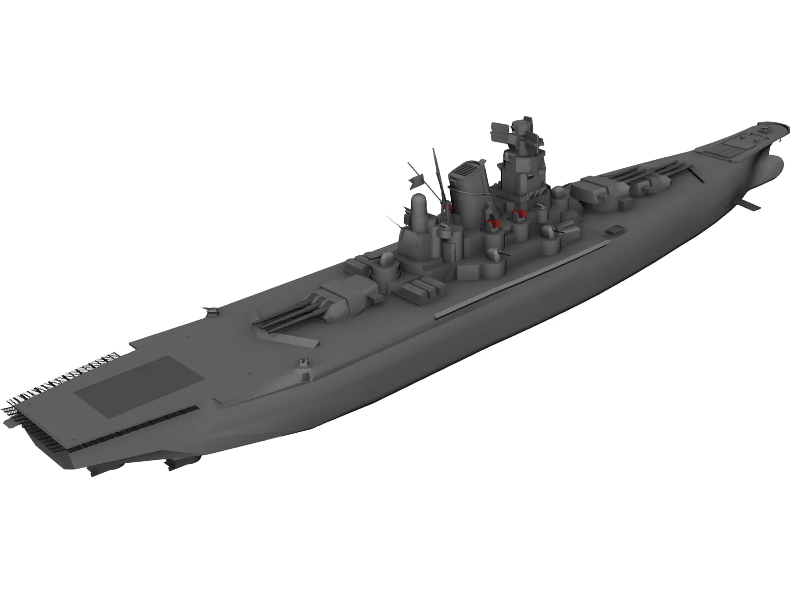 Musashi Battleship 3D Model main preview