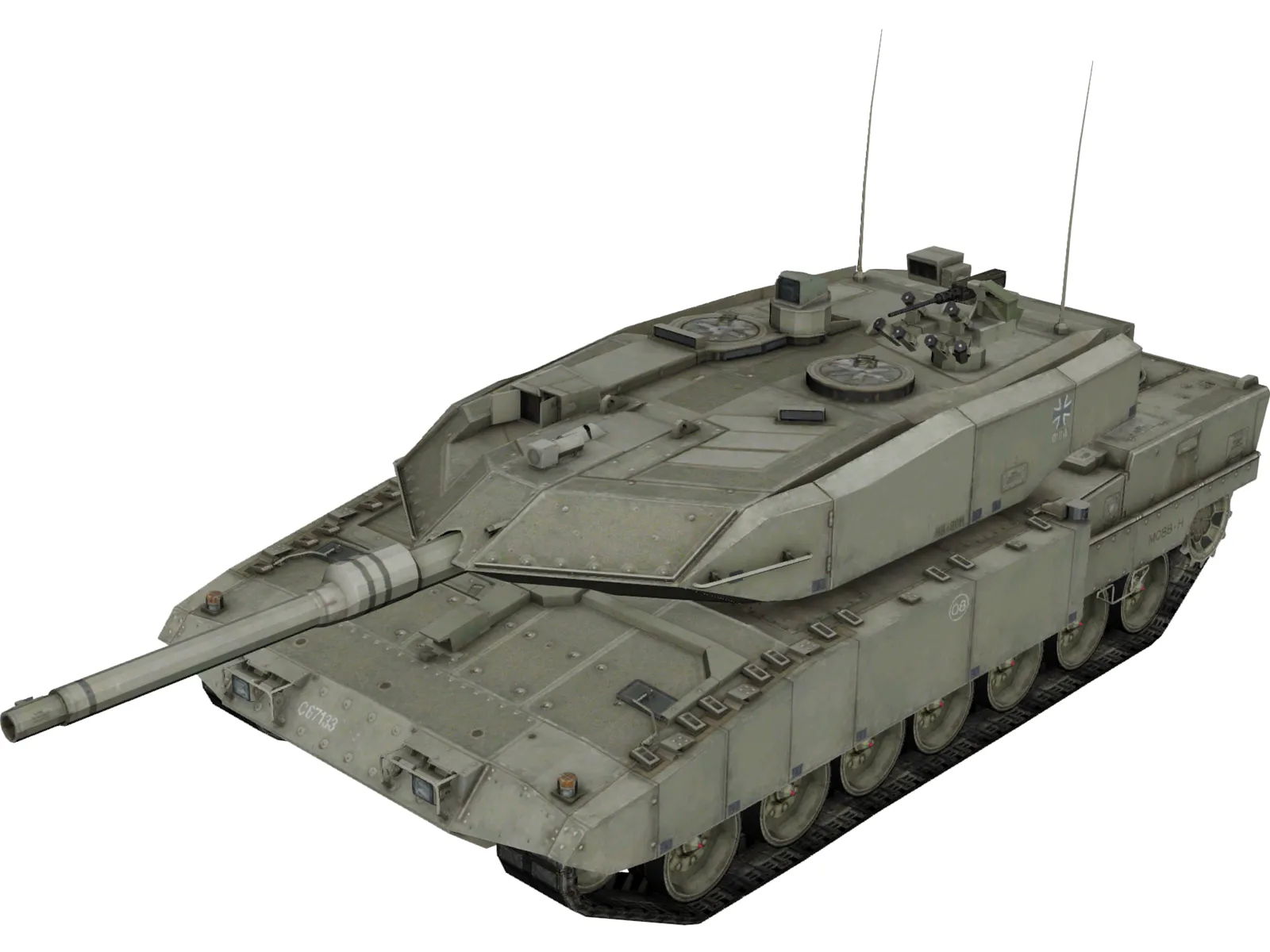 Leopard 2 A7 3D Model main preview
