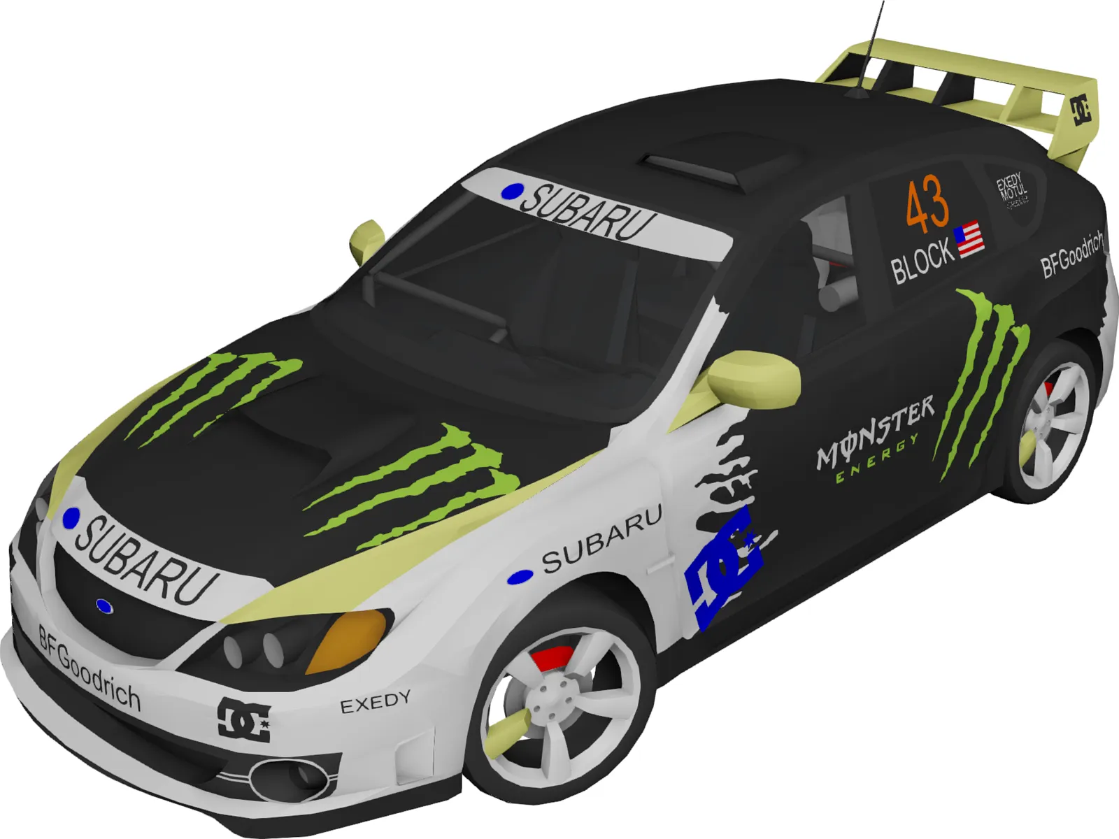 Subaru Impreza WRX STi Ken Block 3D Model main preview