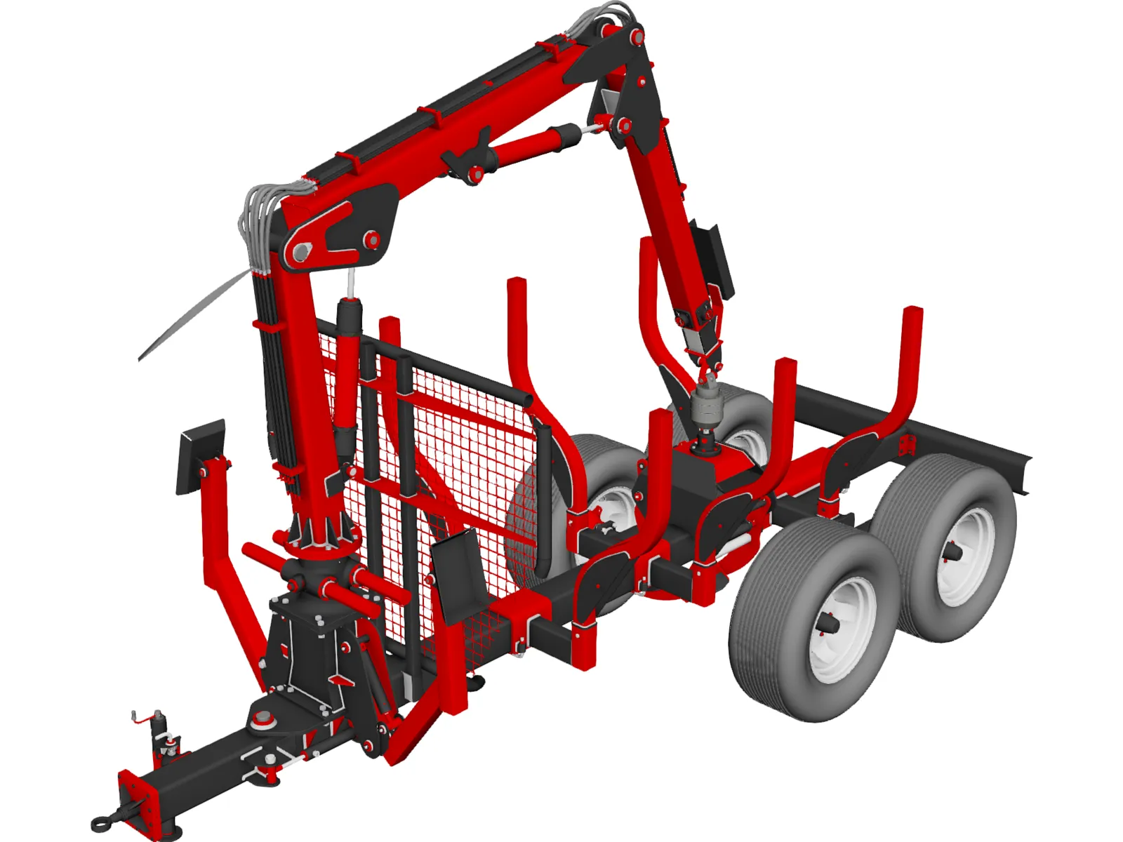 Truck Forest Trailer 3D Model main preview