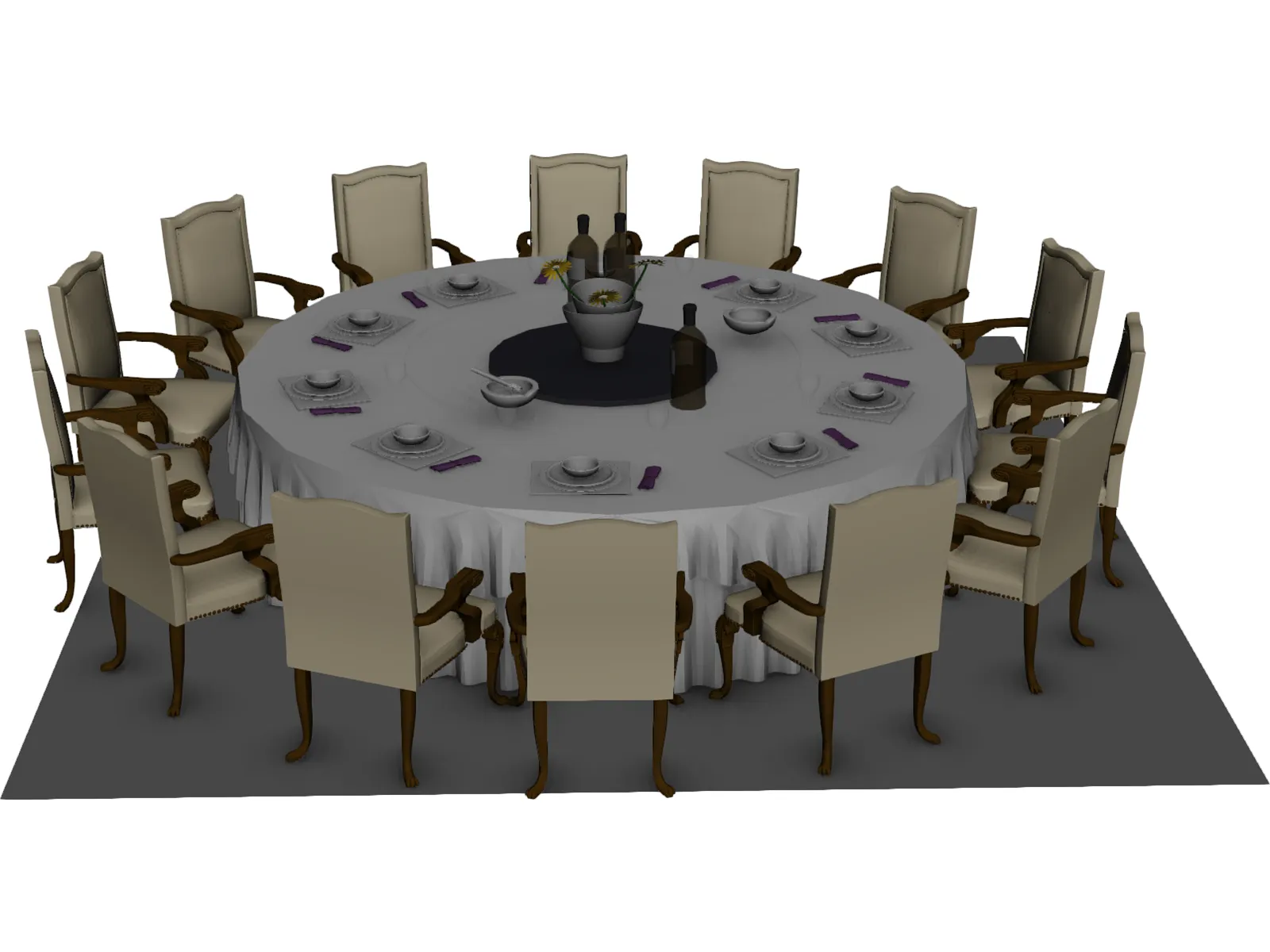 Catering Table 3D Model main preview