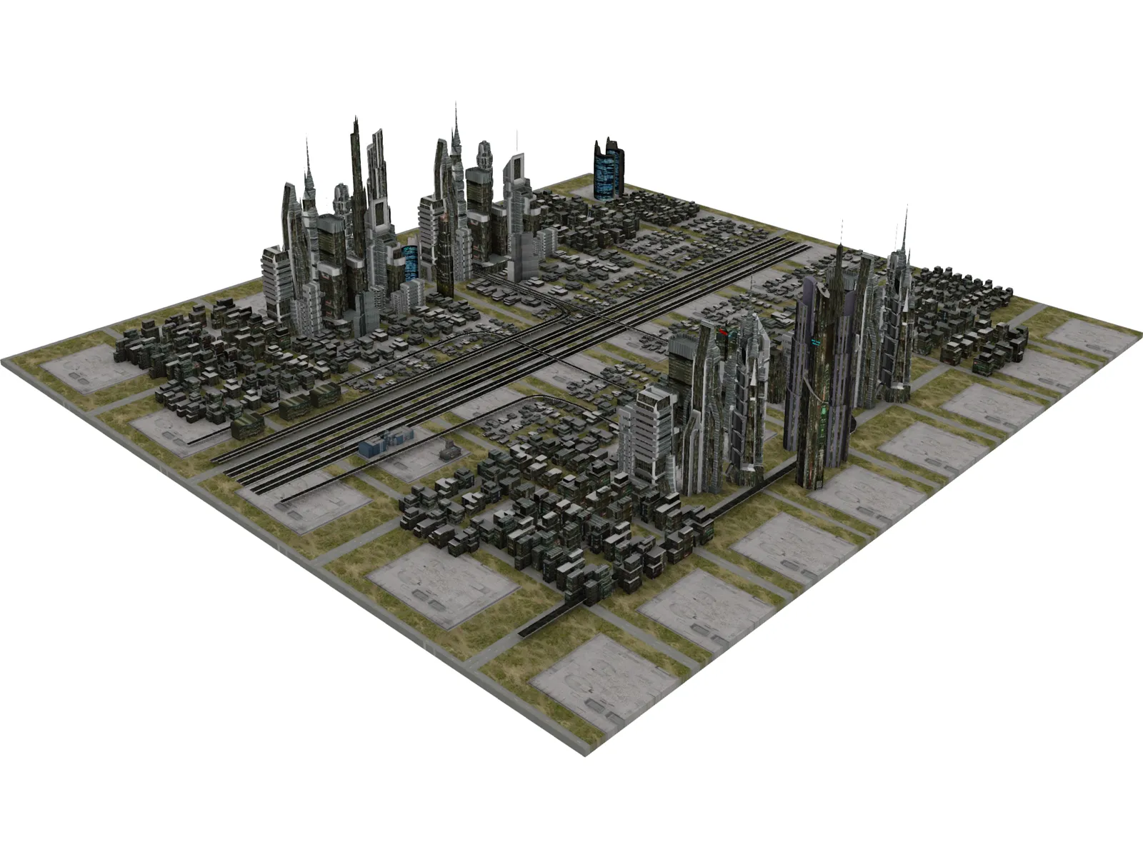 Metro City of the Future 3D Model main preview