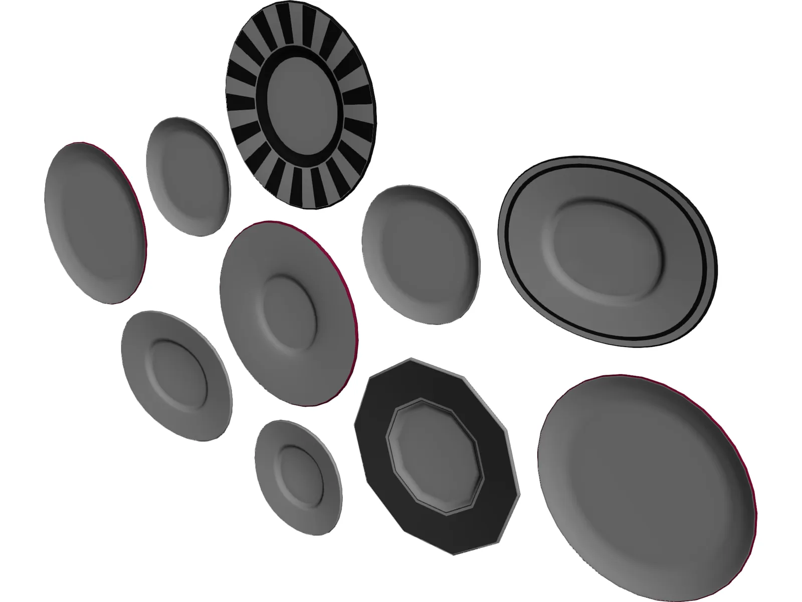 Decorative Plates 3D Model main preview