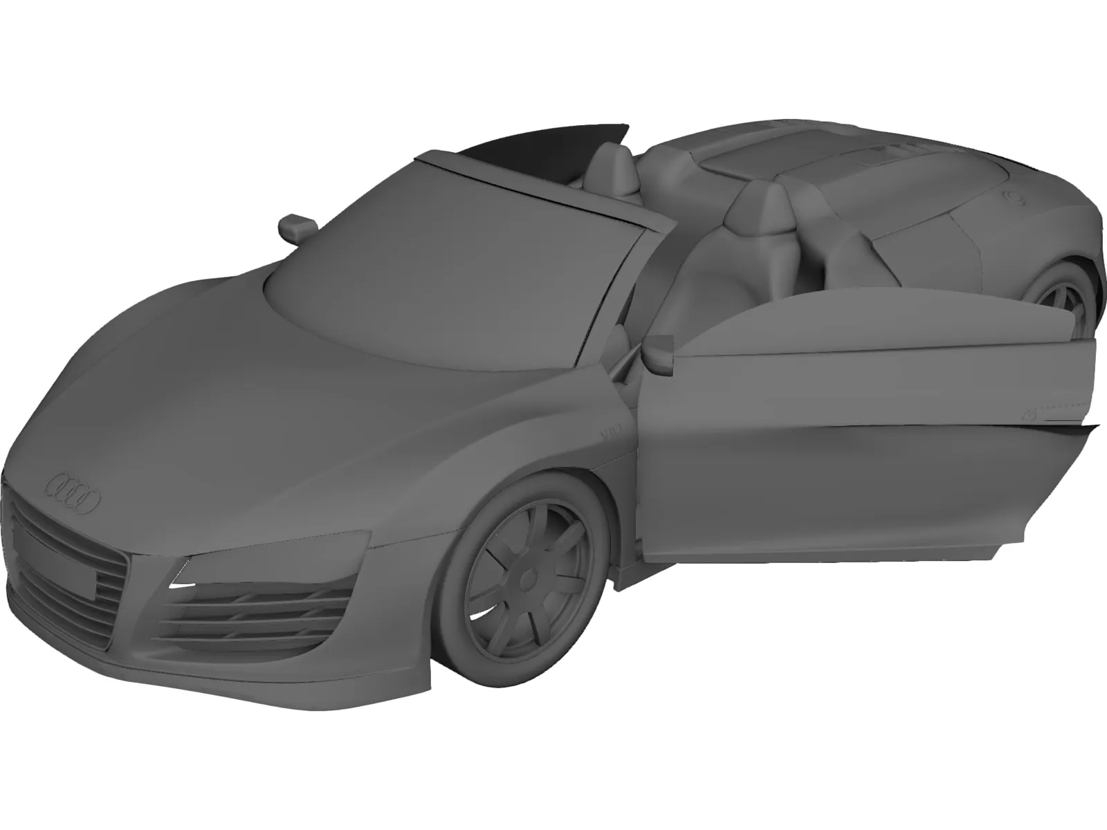 Audi R8 Spyder V10 3D Model main preview