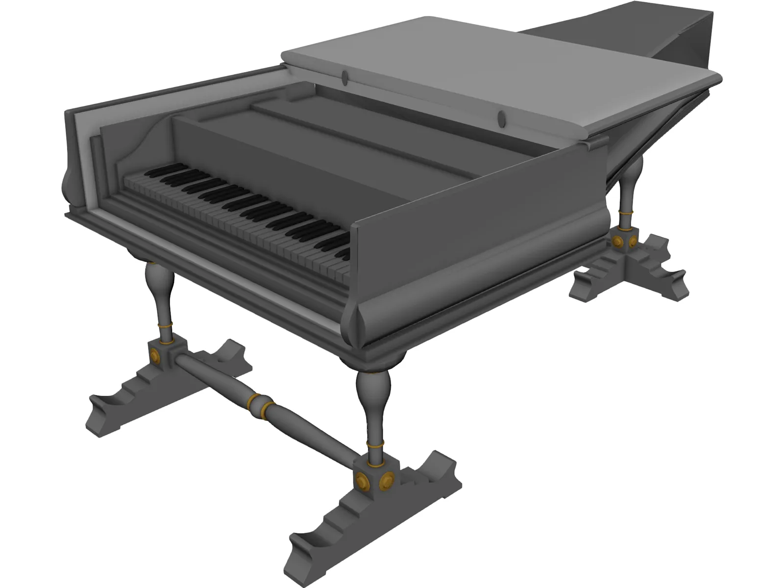 Vintage Piano 3D Model main preview