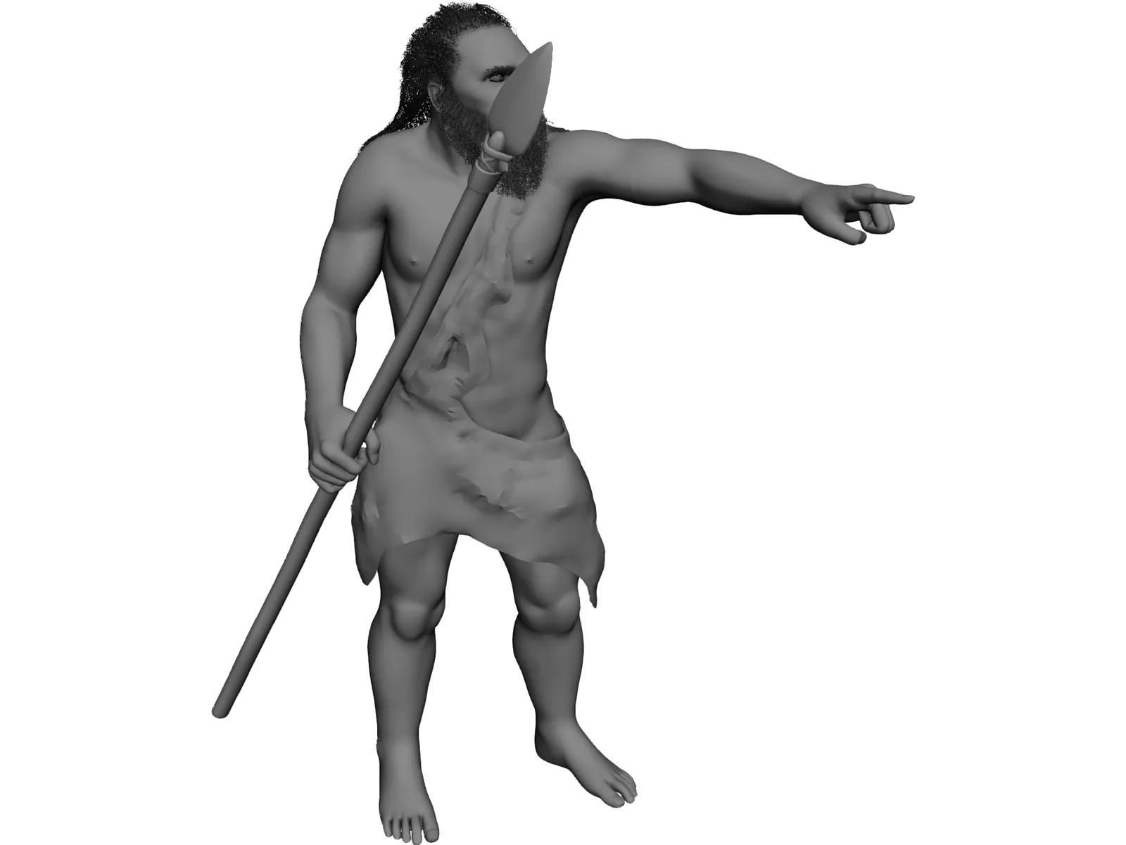 Caveman Hunter 3D Model main preview