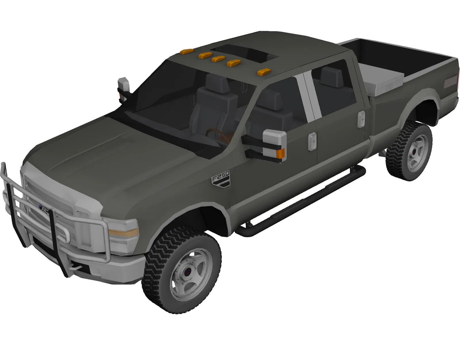 Ford F-250 XLT Short Box (2010) 3D Model main preview