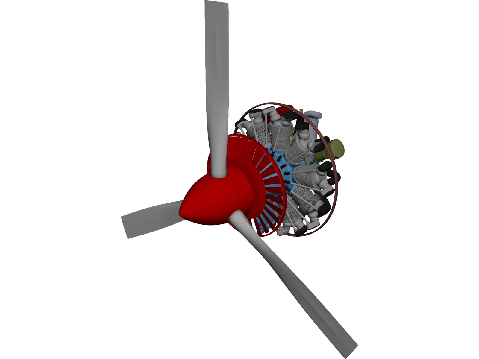 Vedeneyev M14P Engine 3D Model main preview