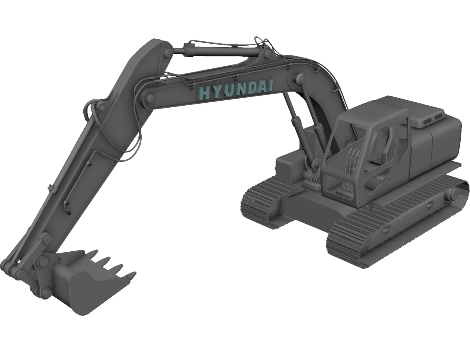 Hyundai Excavator 3D Model main preview