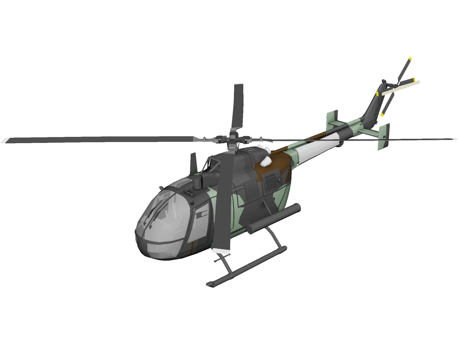 MBB Bo 105 3D Model main preview