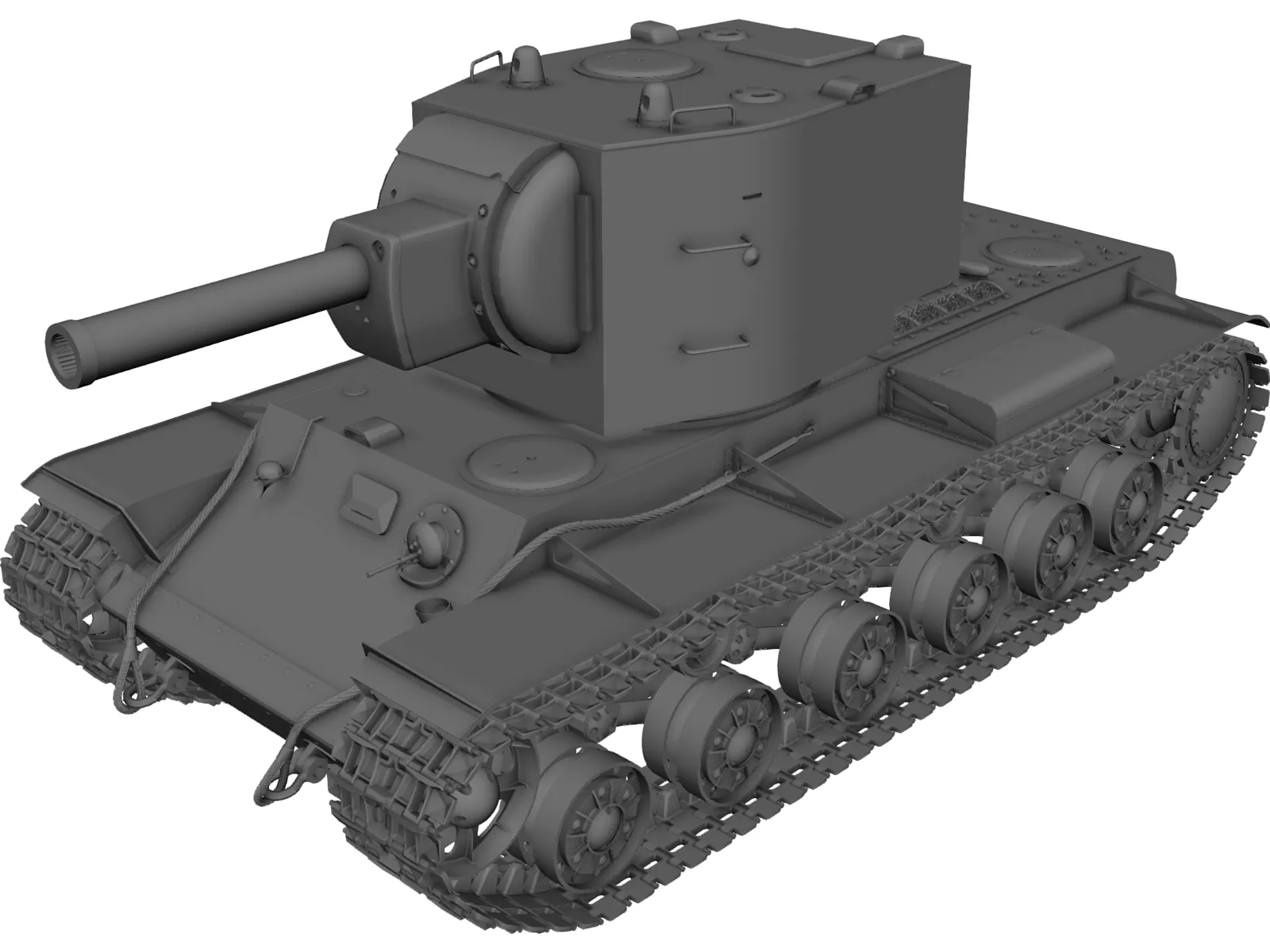 KV-2 Heavy Tank 3D Model main preview
