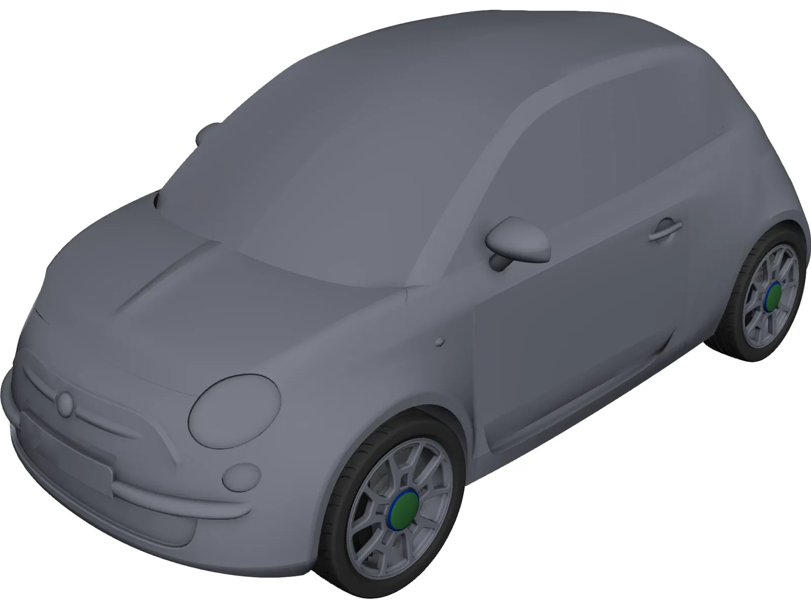 Fiat 500 3D Model main preview