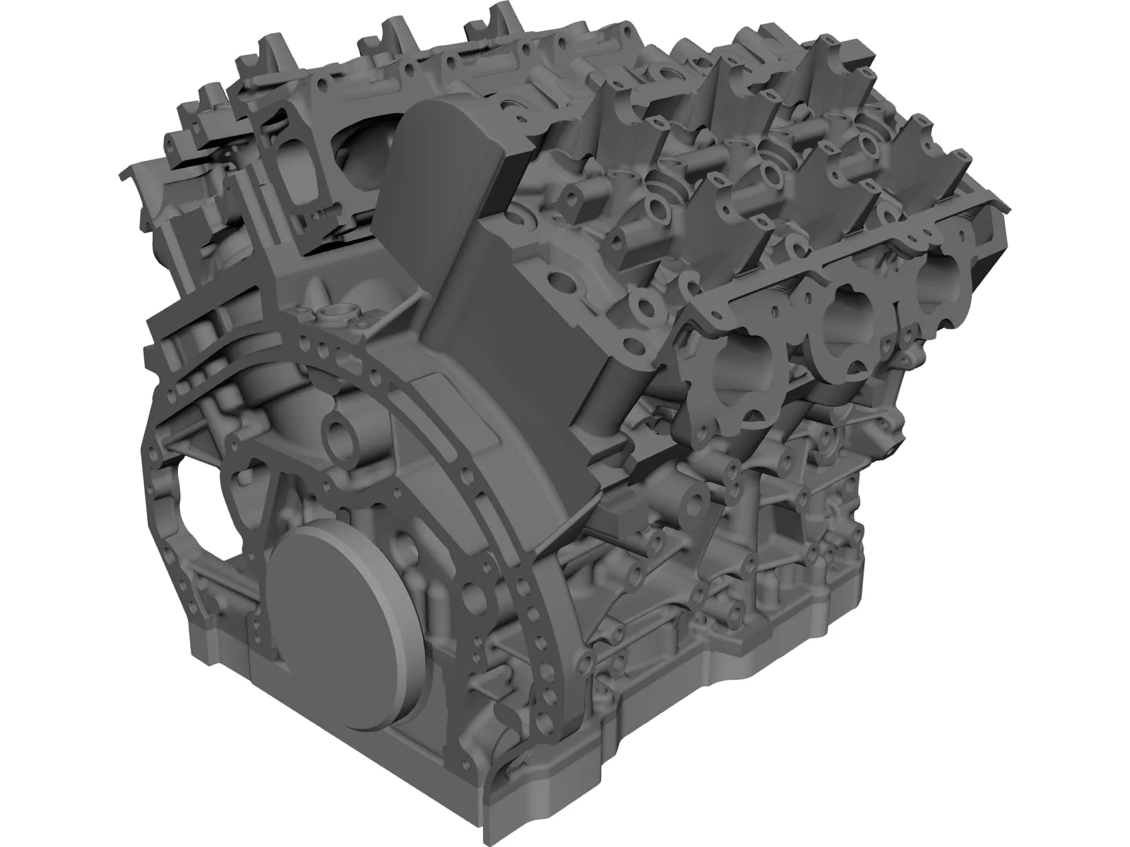Twin Turbo V6 Engine 3D Model main preview