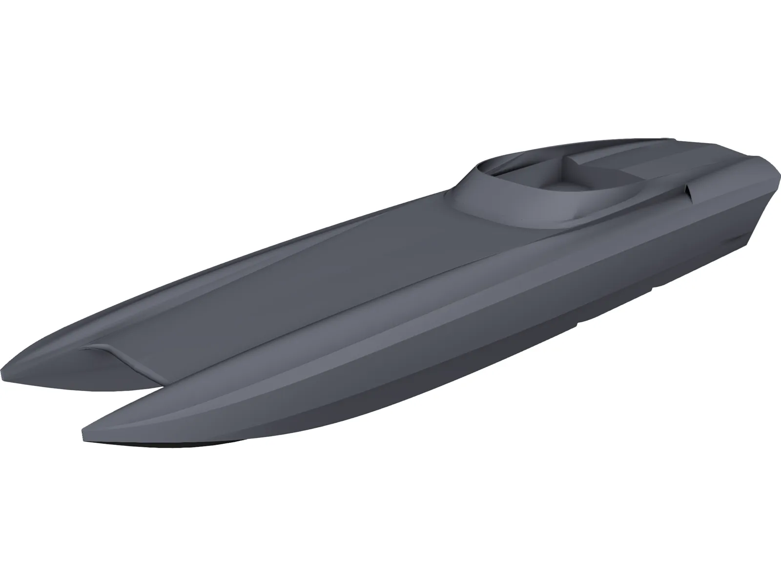 Twin Hull Boat 3D Model main preview