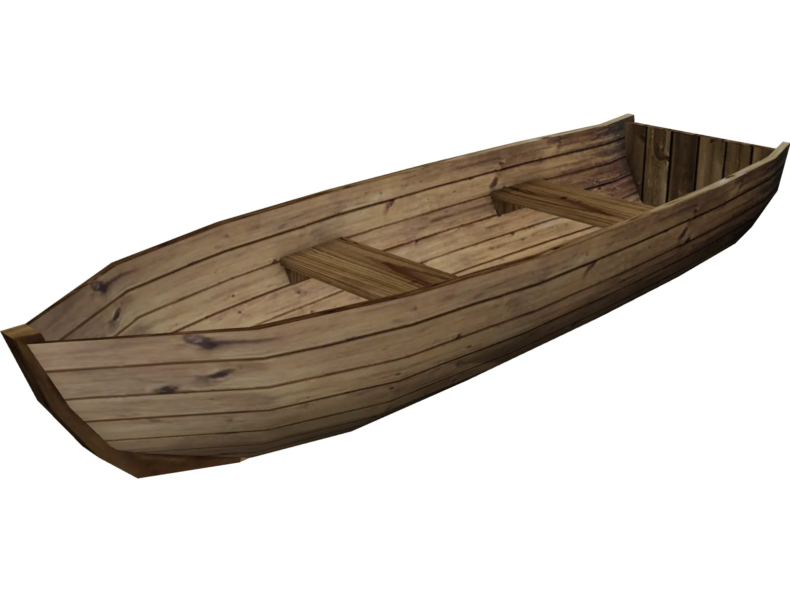 Wood Boat 3D Model main preview