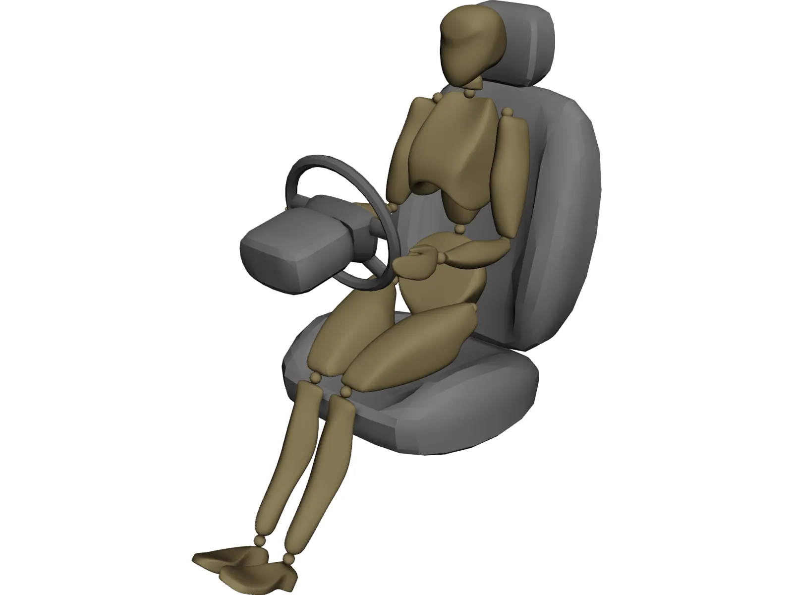 Woman Driving 3D Model main preview