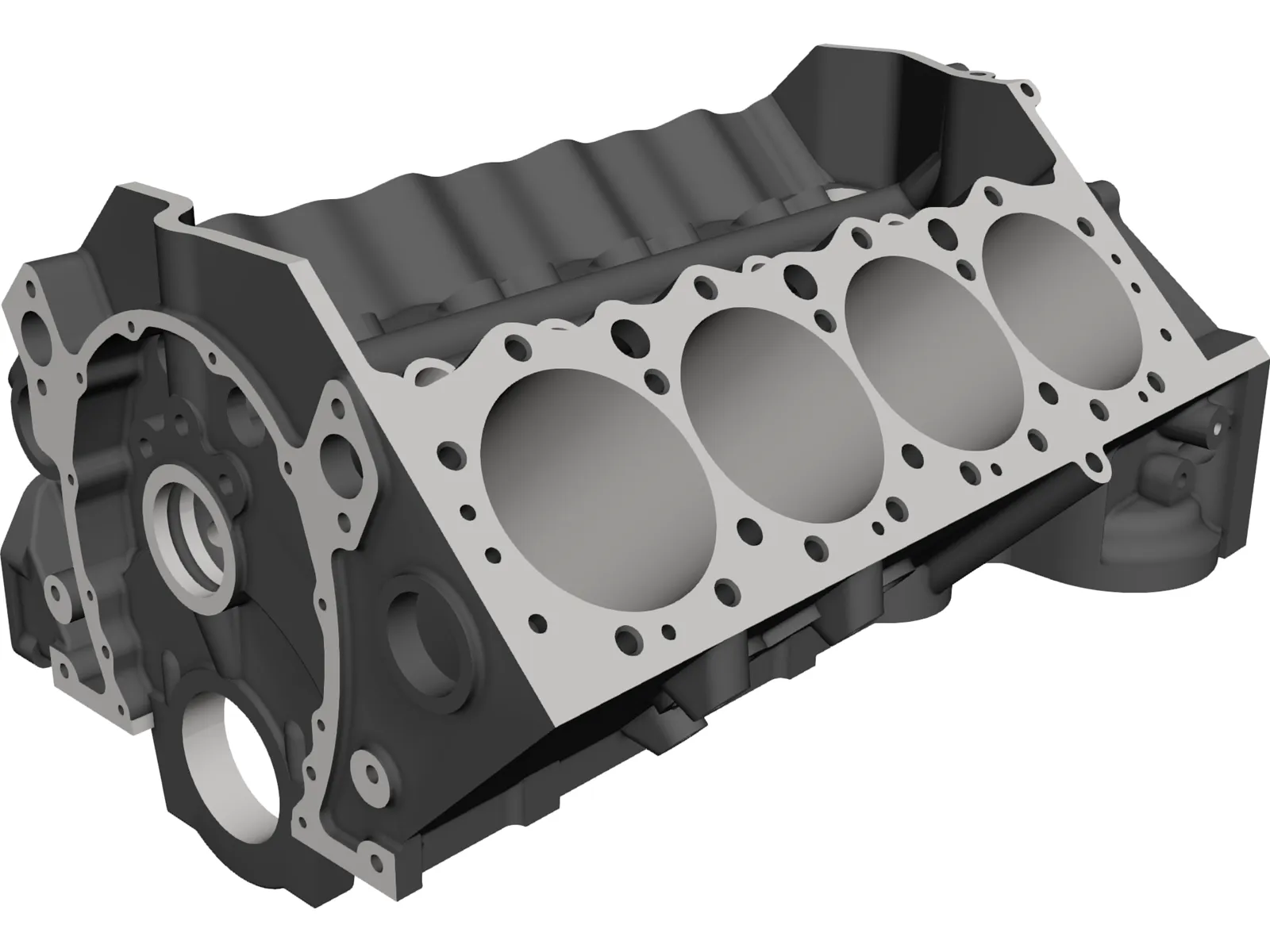 Small Block Chevrolet Engine Block 3D Model main preview
