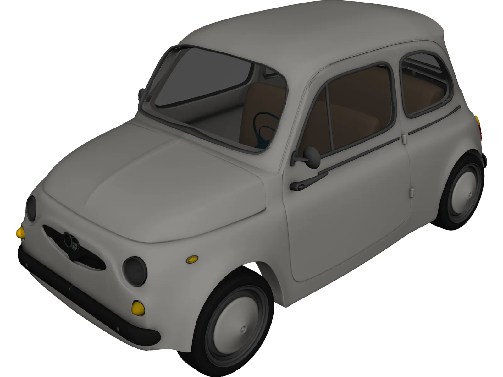 Fiat 500 3D Model main preview