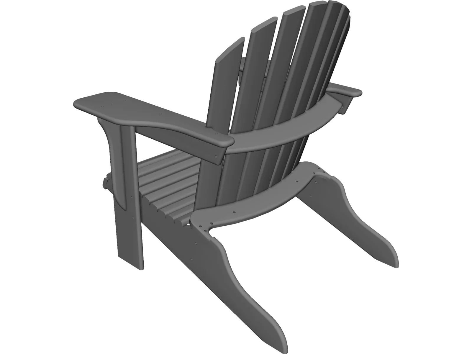 Adirondack Chair 3D Model main preview