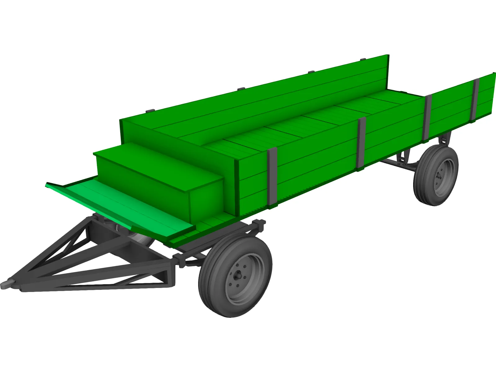 Farm Wagon 3D Model main preview